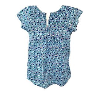 Gap Flutter Sleeve Split Neck Top | Small